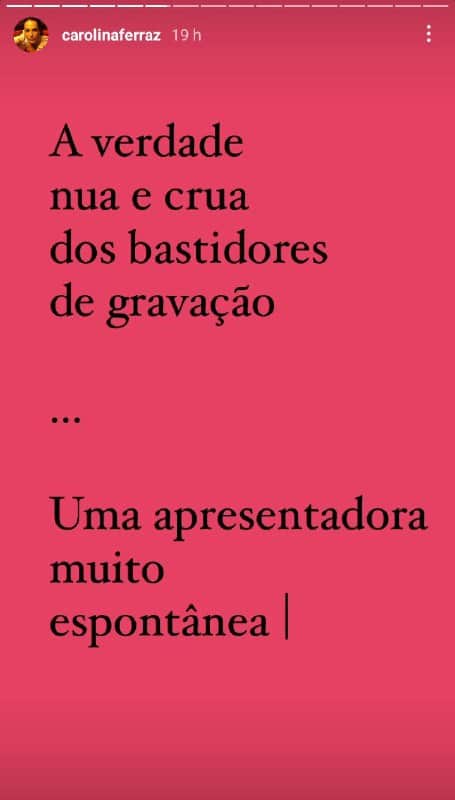 Carolina Ferraz expôs a verdade sobre os bastidores da Record (Foto: Reprodução) Carolina Ferraz expôs a verdade sobre os bastidores da Record (Foto: Reprodução)