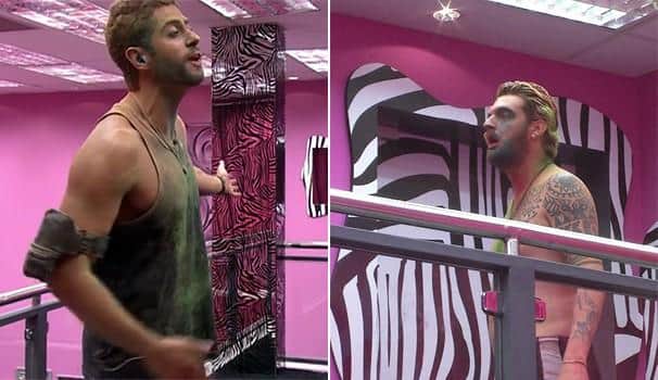 Marcelo e Cássio quebraram cenário durante briga no BBB 14 (Foto: Reprodução / Globo) Marcelo e Cássio quebraram cenário durante briga no BBB 14 (Foto: Reprodução / Globo)