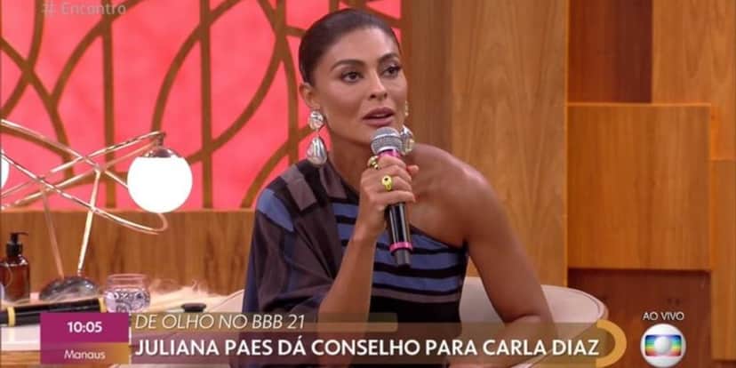 Juliana Paes fala sobre relação de Arthur e Carla Diaz no Encontro com Fátima Bernades (Foto: Reprodução) Juliana Paes fala sobre relação de Arthur e Carla Diaz no Encontro com Fátima Bernades (Foto: Reprodução)