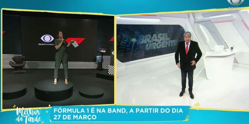 Catia Fonseca e Datena durante link (Foto: Reprodução) Catia Fonseca e Datena durante link (Foto: Reprodução)