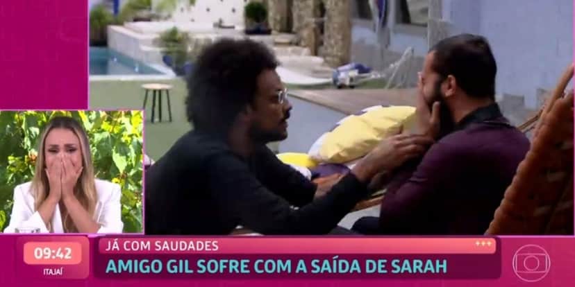 Sarah reage ao surto de Gilberto (Reprodução) Sarah reage ao surto de Gilberto (Reprodução)