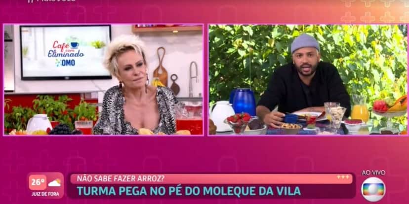 Ana Maria Braga se ofereceu para ensinar Projota a fazer arroz (Foto: Reprodução/Globo) Ana Maria Braga se ofereceu para ensinar Projota a fazer arroz (Foto: Reprodução/Globo)