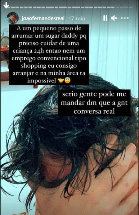 João Fernandes, ex-ator mirim da Globo, está passando necessidades e pediu ajuda na internet (Foto: Reprodução) João Fernandes, ex-ator mirim da Globo, está passando necessidades e pediu ajuda na internet (Foto: Reprodução)