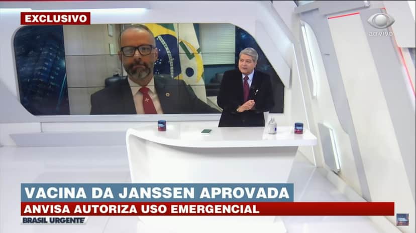 Datena entrevista presidente da ANVISA (Foto: Reprodução) Datena entrevista presidente da ANVISA (Foto: Reprodução)
