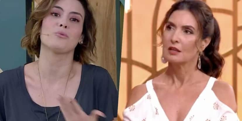 Fátima Bernardes precisou acalmar Michelle Loreto que perdeu o chão ao vivo na Globo (Foto reprodução) Fátima Bernardes precisou acalmar Michelle Loreto que perdeu o chão ao vivo na Globo (Foto reprodução)