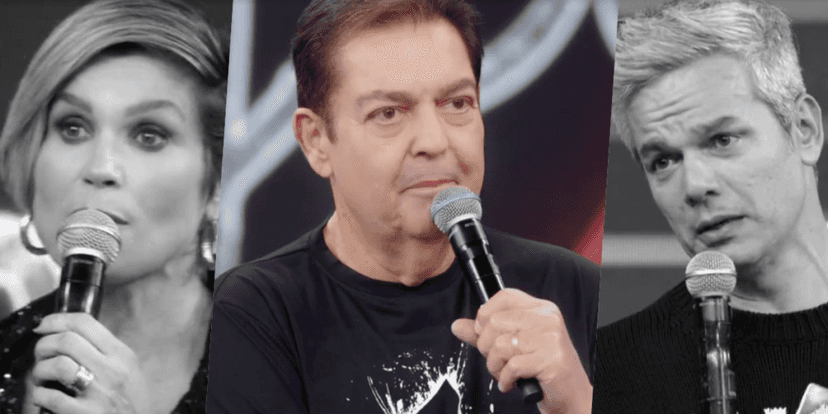 Faustão ficou emocionado com homenagem no Domingão (Foto reprodução) 