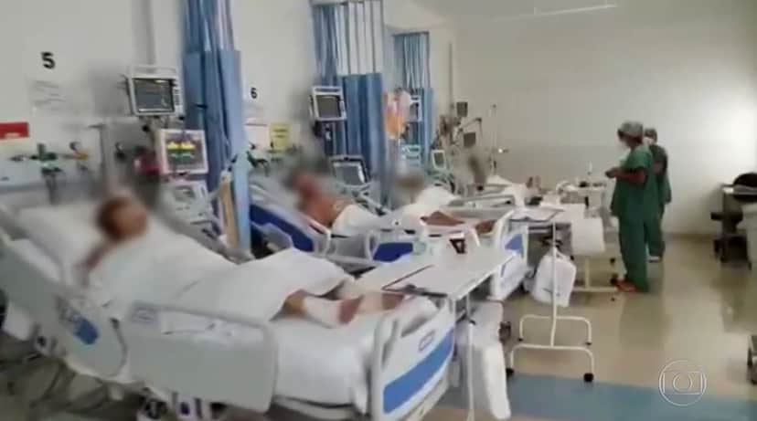 Leitos ocupados em São Paulo (Foto: Reprodução/TV Globo) Leitos ocupados em São Paulo (Foto: Reprodução/TV Globo)