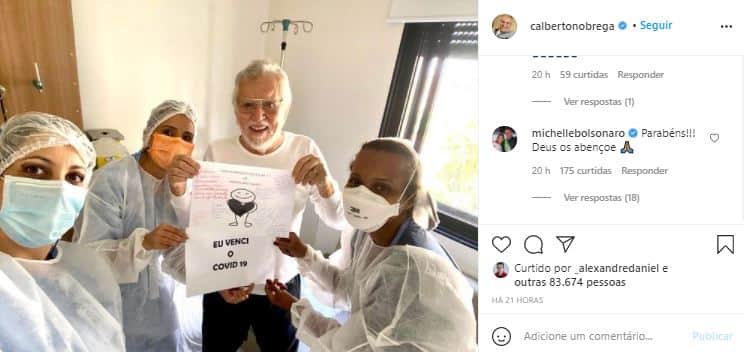 Michelle Bolsonaro deixou recado para Carlos Alberto de Nóbrega nas redes sociais (Foto: Reprodução/Instagram) Michelle Bolsonaro deixou recado para Carlos Alberto de Nóbrega nas redes sociais (Foto: Reprodução/Instagram)