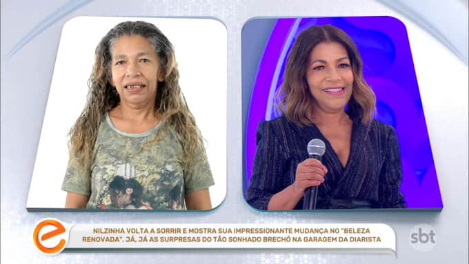 Antes e depois de Nilzinha (Foto: Reprodução) Antes e depois de Nilzinha (Foto: Reprodução)