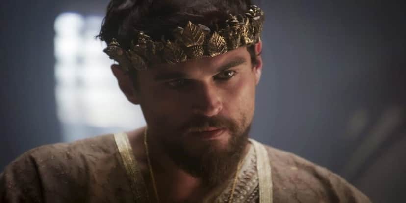 Cena de Gênesis onde há o rei Ibbi homem branco de barba e coroa na cabeça Cena de Gênesis onde há o rei Ibbi homem branco de barba e coroa na cabeça