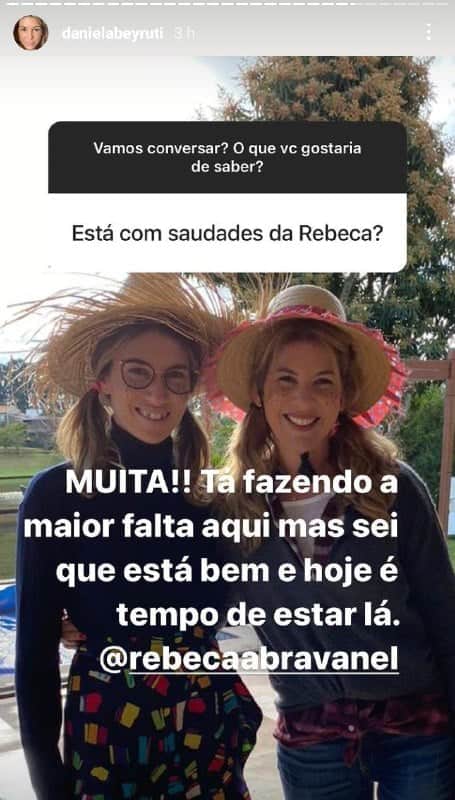 Daniela Beyruti falou da saudade de Rebeca Abravanel (Foto: Reprodução/ Instagram) Daniela Beyruti falou da saudade de Rebeca Abravanel (Foto: Reprodução/ Instagram)