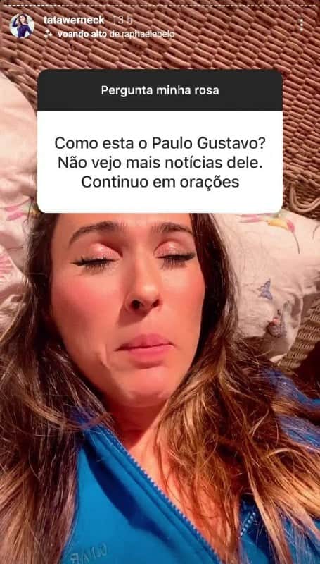 Paulo Gustavo teve seu estado de saúde atualizado por Tatá Werneck (Foto: Reprodução) Paulo Gustavo teve seu estado de saúde atualizado por Tatá Werneck (Foto: Reprodução)
