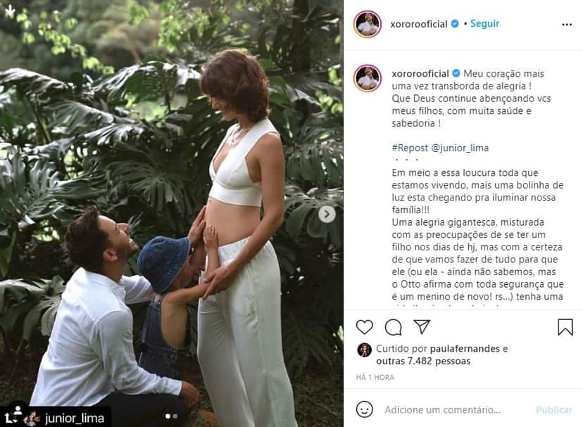 Xororó compartilha anuncio de filho (Reprodução) Xororó compartilha anuncio de filho (Reprodução)