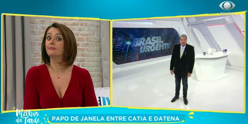 Catia Fonseca fez brincadeira sobre assombração de Datena ficar mais leve (Imagem: Reprodução) Catia Fonseca fez brincadeira sobre assombração de Datena ficar mais leve (Imagem: Reprodução)