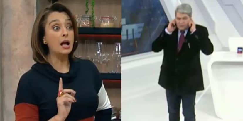 Cátia e Datena durante o Papo de Janela na Band (Imagem: Montagem) Cátia e Datena durante o Papo de Janela na Band (Imagem: Montagem)