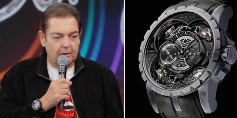 Faustão ostentando relógio de 6 milhões de reais (Imagem: Montagem) Faustão ostentando relógio de 6 milhões de reais (Imagem: Montagem)
