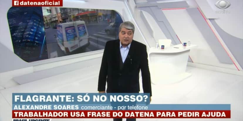 Datena durante ligação no Brasil Urgente (Reprodução: Band) Datena durante ligação no Brasil Urgente (Reprodução: Band)