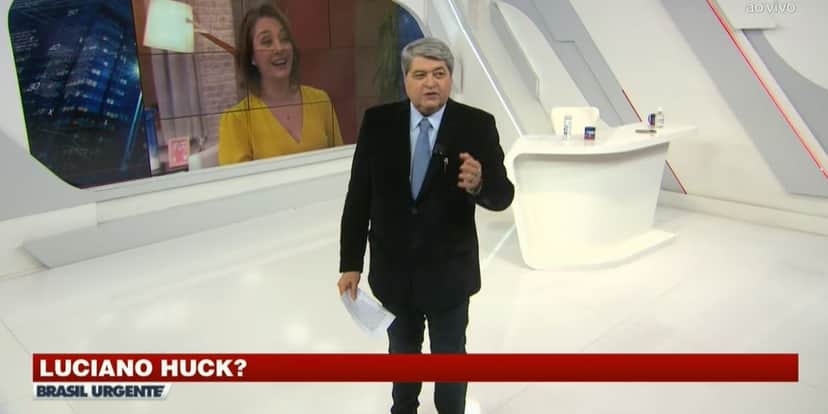 Datena confirmando sobre Luciano Huck à Catia Fonseca na Band (Reprodução) Datena confirmando sobre Luciano Huck à Catia Fonseca na Band (Reprodução)