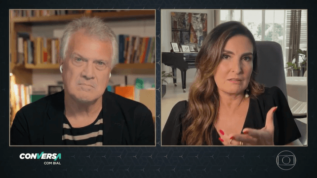 A apresentadora conversou com Pedro Bial (Foto: Reprodução) A apresentadora conversou com Pedro Bial (Foto: Reprodução)