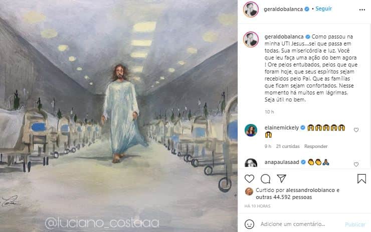 Geraldo Luís fez oração nas redes sociais pelas vítimas da covid-19 (Foto: Reprodução/Instagram) Geraldo Luís fez oração nas redes sociais pelas vítimas da covid-19 (Foto: Reprodução/Instagram)