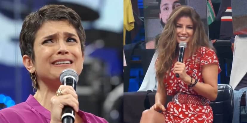Sandra Annenberg e Paula Fernandes no Altas Horas (Montagem: TV Foco) Sandra Annenberg e Paula Fernandes no Altas Horas (Montagem: TV Foco)