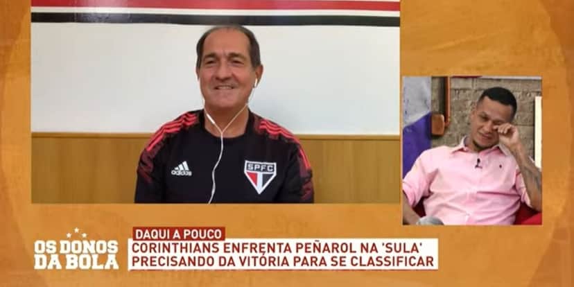 Souza chorando após se despedir de Muricy (Reprodução: Band) Souza chorando após se despedir de Muricy (Reprodução: Band)