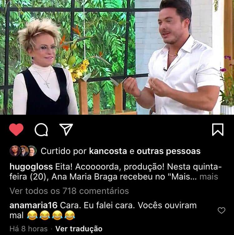 Ana Maria Braga explicou xingamento ao vivo (Foto: Reprodução / Instagram) Ana Maria Braga explicou xingamento ao vivo (Foto: Reprodução / Instagram)