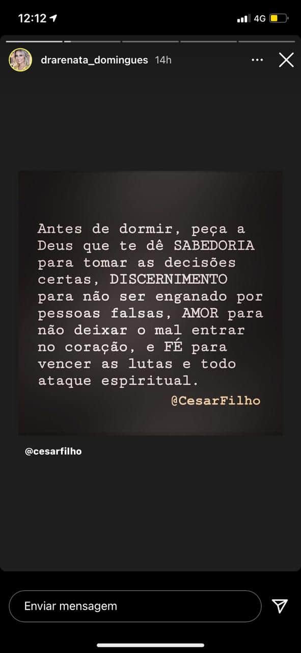Recado de esposa de Carlos Alberto (Reprodução) Recado de esposa de Carlos Alberto (Reprodução)
