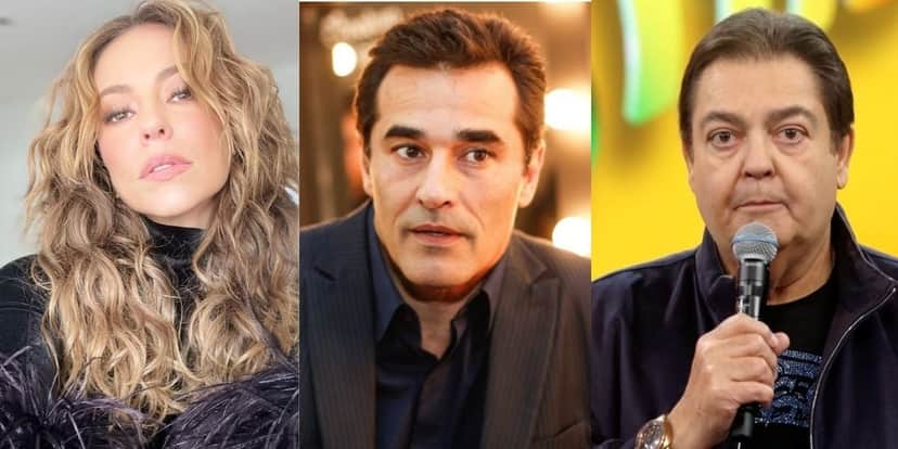 Paolla Oliveira, Luciano Szafir e Faustão (Reprodução) Paolla Oliveira, Luciano Szafir e Faustão (Reprodução)