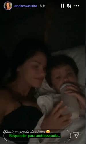 Gusttavo Lima surge na cama de Andressa Suita (Reprodução) Gusttavo Lima surge na cama de Andressa Suita (Reprodução)