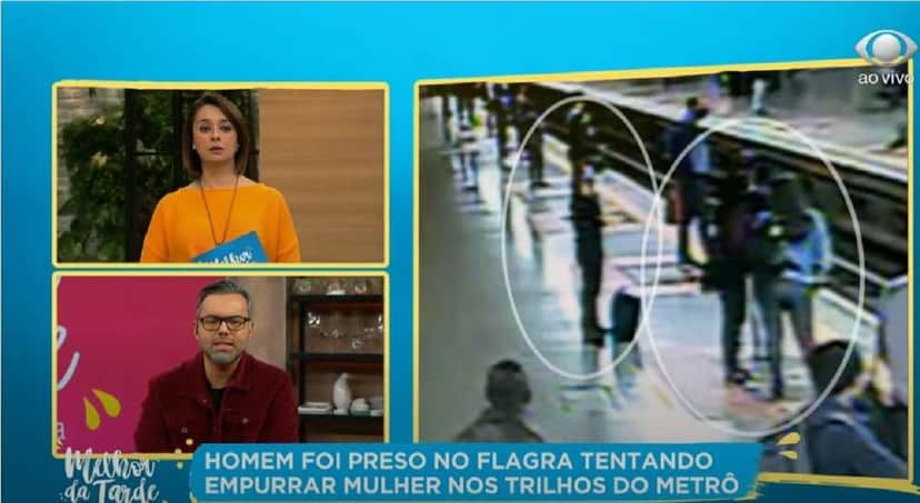 Catia mostrou flagra no Melhor da Tarde da Band (Foto: Reprodução) Catia mostrou flagra no Melhor da Tarde da Band (Foto: Reprodução)