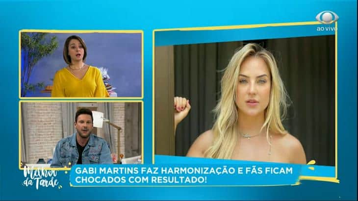 Catia Fonseca se assusta com resultado de procedimento estético de Gabi Martins (Foto: Reprodução/Band) Catia Fonseca se assusta com resultado de procedimento estético de Gabi Martins (Foto: Reprodução/Band)