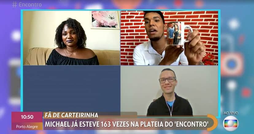 Michael já participou 163 vezes da plateia do "Encontro" (Foto: Reprodução/TV Globo) Michael já participou 163 vezes da plateia do "Encontro" (Foto: Reprodução/TV Globo)