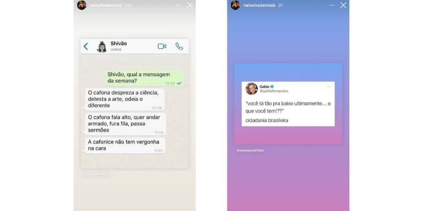 Esposa de William Bonner compartilhou imagens se mostrando indignada com a situação do país (Reprodução: Instagram) Esposa de William Bonner compartilhou imagens se mostrando indignada com a situação do país (Reprodução: Instagram)