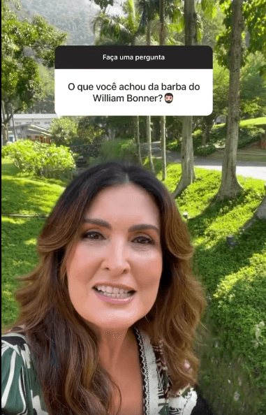 Fátima Bernardes respondeu pergunta sobre a barba de William Bonner (Foto: Reprodução/Instagram) Fátima Bernardes respondeu pergunta sobre a barba de William Bonner (Foto: Reprodução/Instagram)