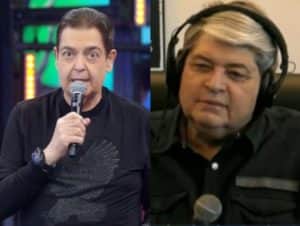 Datena revela gravação com Faustão (Foto: Reprodução/TV Globo/Band) Datena revela gravação com Faustão (Foto: Reprodução/TV Globo/Band)