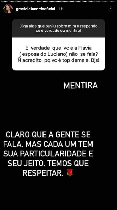 Graciele Lacerda mandou recado na lata para Flávia Fonseca (Foto: Reprodução/ Instagram) Graciele Lacerda mandou recado na lata para Flávia Fonseca (Foto: Reprodução/ Instagram)