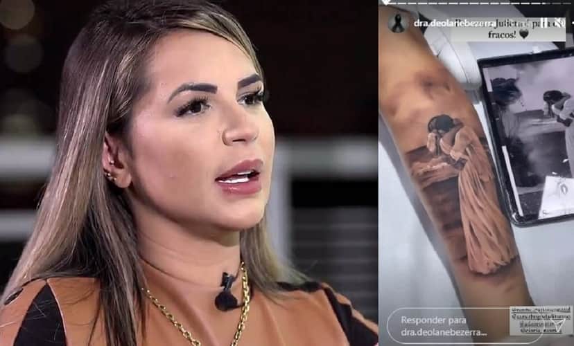Deolane Bezerra tatuou MC Kevin (Foto: Reprodução) Deolane Bezerra tatuou MC Kevin (Foto: Reprodução)