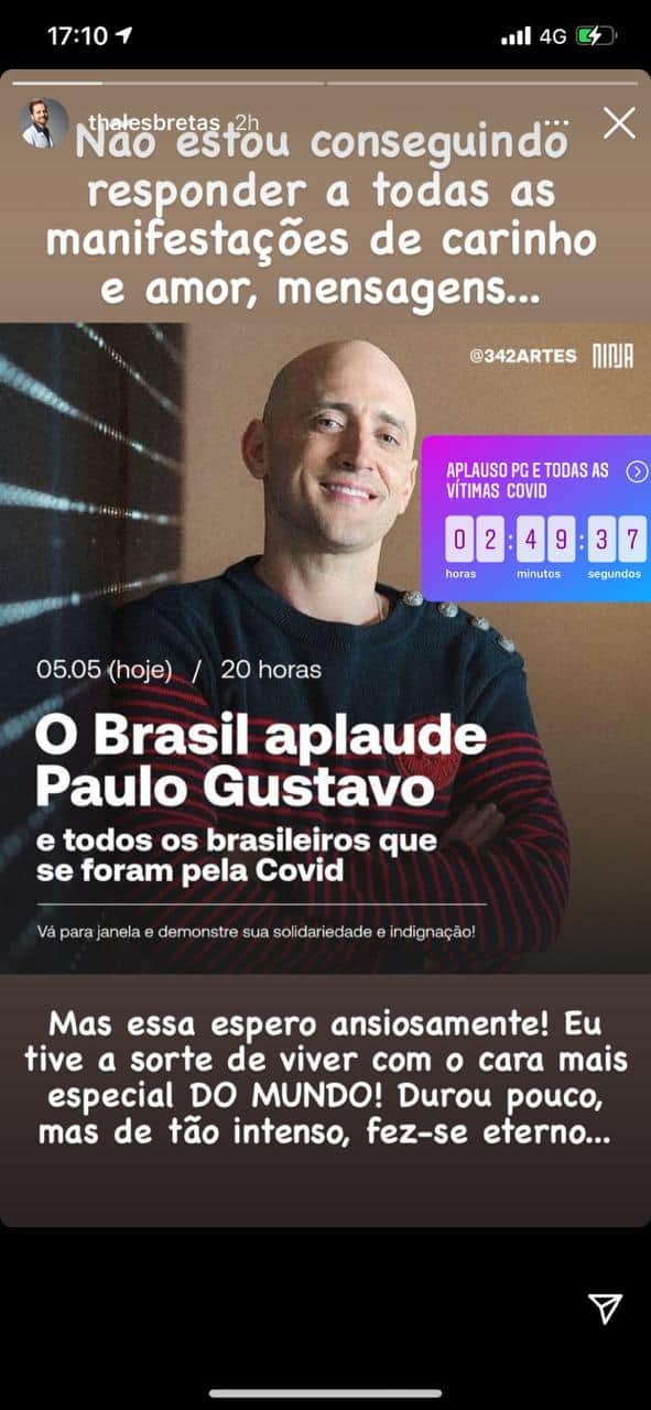 Marido do ator desabafa em rede social (Foto: Reprodução) Marido do ator desabafa em rede social (Foto: Reprodução)