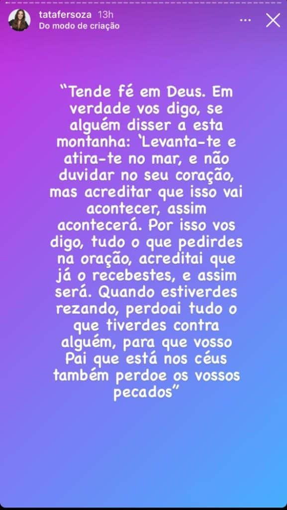 Thais Fersoza compartilha declaração em seu story (Foto: Reprodução/Instagram) Thais Fersoza compartilha declaração em seu story (Foto: Reprodução/Instagram)