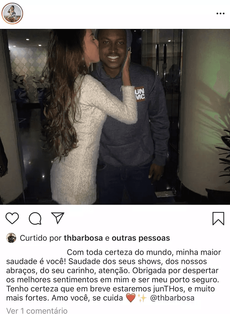 Declaração de uma mulher misteriosa para Thiaguinho (Foto: Reprodução/Instagram) Declaração de uma mulher misteriosa para Thiaguinho (Foto: Reprodução/Instagram)