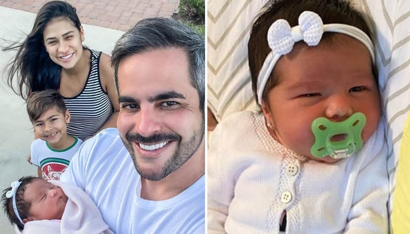 Simone exibiu a sua pequena Zaya para os seguidores (Foto: Montagem) Simone exibiu a sua pequena Zaya para os seguidores (Foto: Montagem)