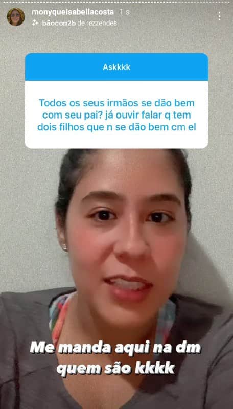 Estudante falou também das fofocas da família (Foto: Reprodução) Estudante falou também das fofocas da família (Foto: Reprodução)