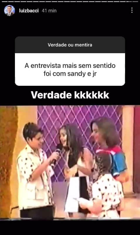 Jornalista quando criança entrevistando Sandye Junior (Foto: Reprodução) Jornalista quando criança entrevistando Sandye Junior (Foto: Reprodução)