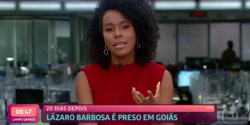 Maju Coutinho quebra protocolo na Globo ao falar sobre Lázaro (Reprodução) Maju Coutinho quebra protocolo na Globo ao falar sobre Lázaro (Reprodução)