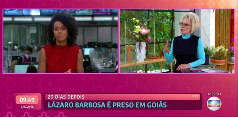 O "Mais Você" foi interrompido por Maju Coutinho para noticiar a morte do assassino Lázaro (Foto: Reprodução/TV Globo) O "Mais Você" foi interrompido por Maju Coutinho para noticiar a morte do assassino Lázaro (Foto: Reprodução/TV Globo)
