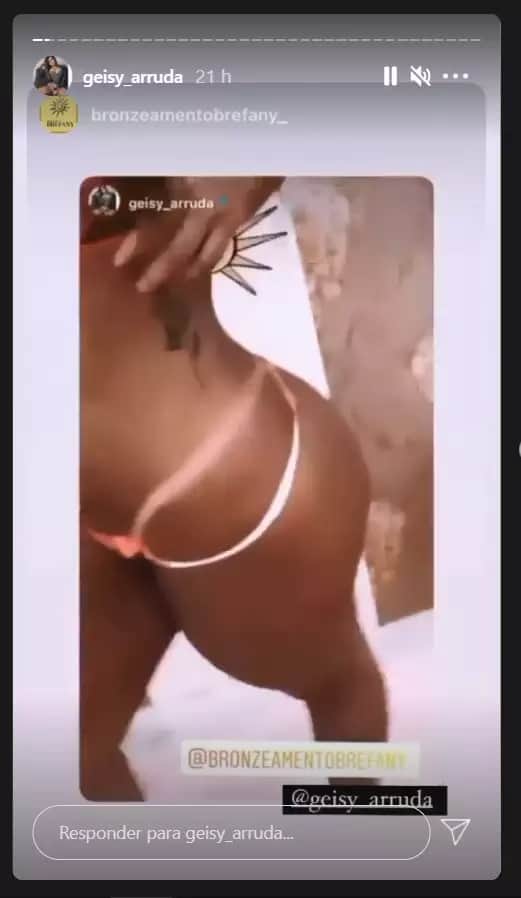 Geisy Arruda quase mostrou demais ao exibir marquinha íntima em seus stories (Foto: Reprodução) Geisy Arruda quase mostrou demais ao exibir marquinha íntima em seus stories (Foto: Reprodução)