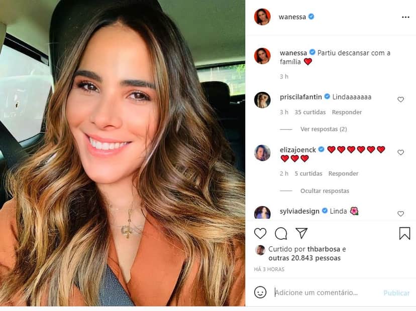 Publicação de Wanessa (Reprodução) Publicação de Wanessa (Reprodução)