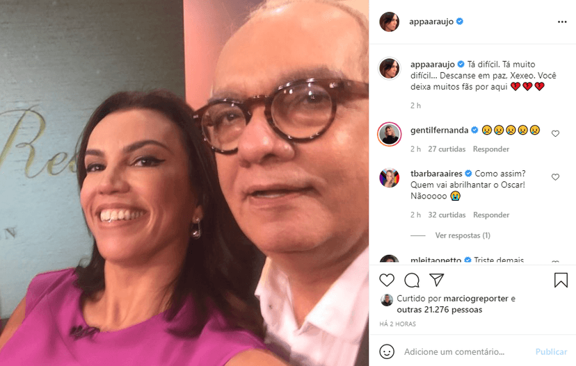 Ana Paula Araújo ao lado de Arthur Xexéo (Foto: Reprodução/ Instagram) Ana Paula Araújo ao lado de Arthur Xexéo (Foto: Reprodução/ Instagram)