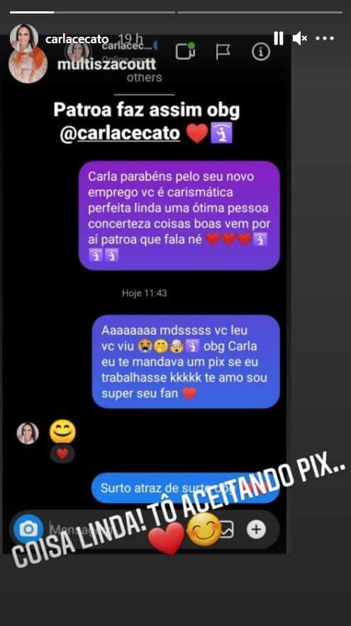 Demitida de forma humilhante da Record, Carla Cecato explode em desespero e suplica por dinheiro: "Tô com medo" Demitida de forma humilhante da Record, Carla Cecato explode em desespero e suplica por dinheiro: "Tô com medo"
